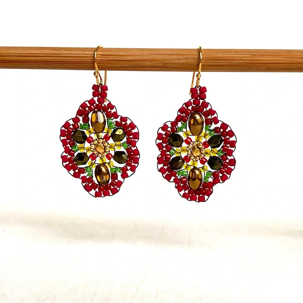 New Handmade Seed Bead Earrings - Picture 3 of 4